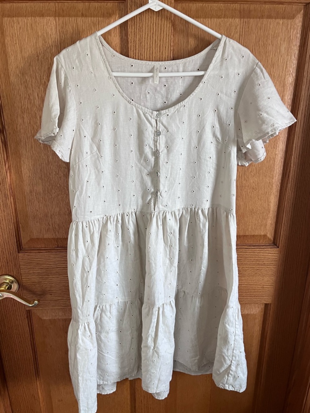 Rylee & Cru Cream Eyelet Tiered mini Dress